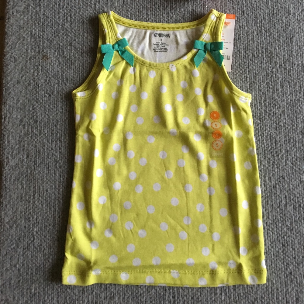 Cactus Green Polka Dot Bow Tank
